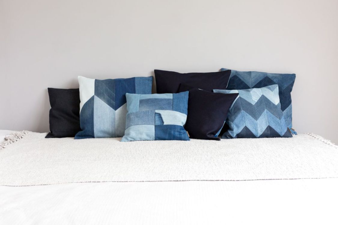 Kissen aus Jeans-Stoff